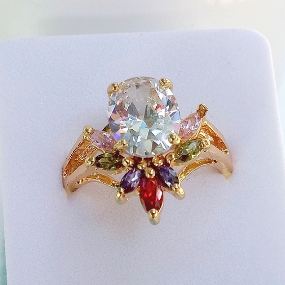 18k Gold 👑 Silver Princess Ring - Picture 4 of 6